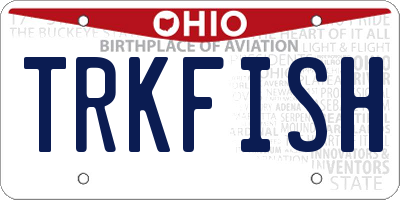 OH license plate TRKFISH