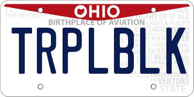 OH license plate TRPLBLK