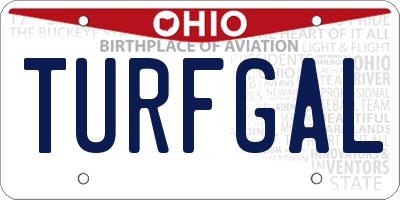 OH license plate TURFGAL