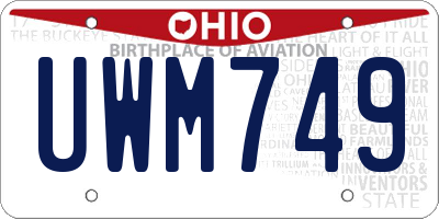 OH license plate UWM749