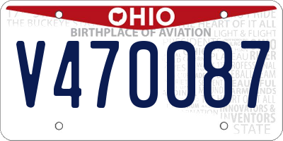 OH license plate V470087