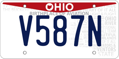 OH license plate V587N