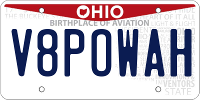 OH license plate V8POWAH