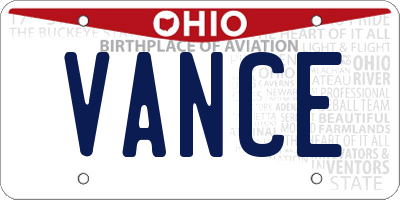 OH license plate VANCE