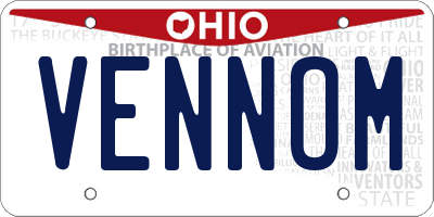 OH license plate VENNOM