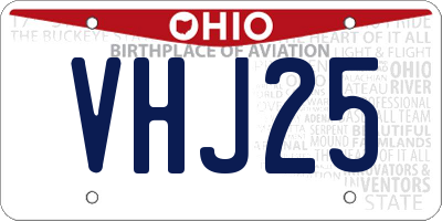 OH license plate VHJ25