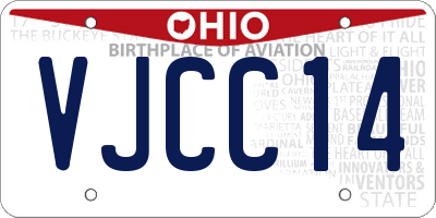 OH license plate VJCC14