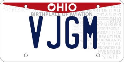 OH license plate VJGM