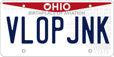 OH license plate VLOPJNK