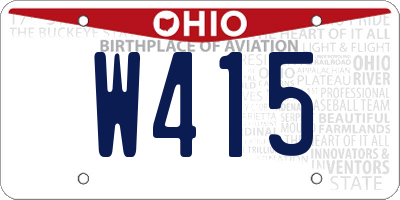 OH license plate W415