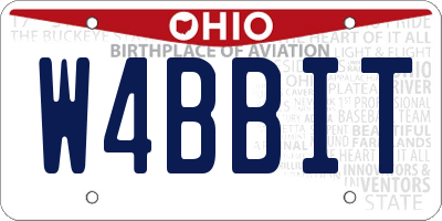 OH license plate W4BBIT