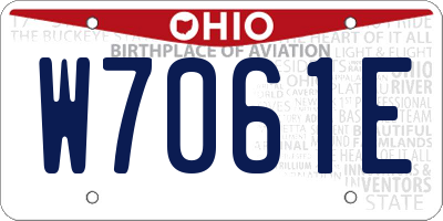 OH license plate W7061E