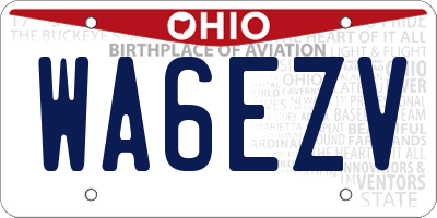 OH license plate WA6EZV