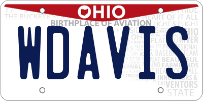 OH license plate WDAVIS