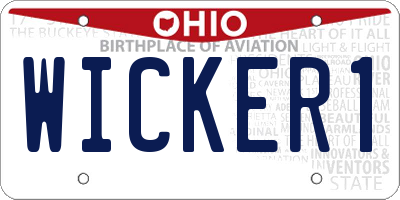 OH license plate WICKER1