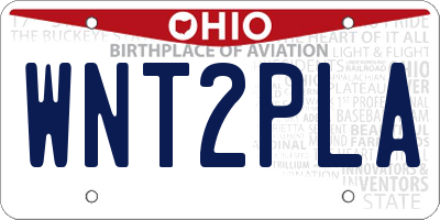 OH license plate WNT2PLA