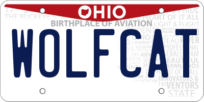 OH license plate WOLFCAT