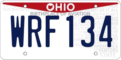 OH license plate WRF134