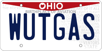 OH license plate WUTGAS