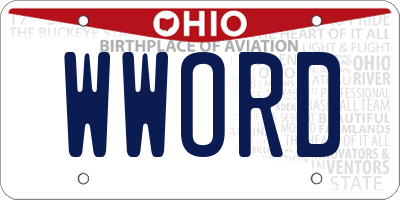 OH license plate WWORD