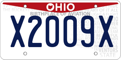 OH license plate X2009X