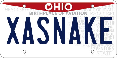 OH license plate XASNAKE