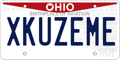 OH license plate XKUZEME