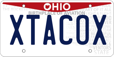 OH license plate XTACOX