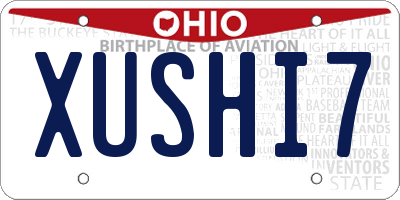 OH license plate XUSHI7