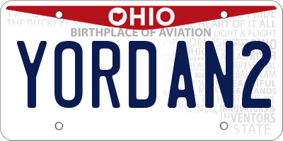 OH license plate YORDAN2