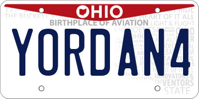 OH license plate YORDAN4