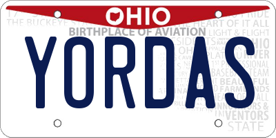 OH license plate YORDAS