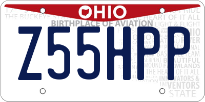 OH license plate Z55HPP