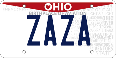 OH license plate ZAZA