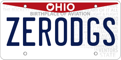 OH license plate ZERODGS