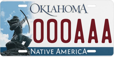 OK license plate 000AAA