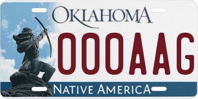 OK license plate 000AAG