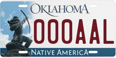 OK license plate 000AAL