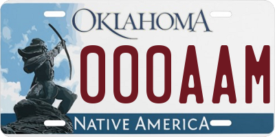 OK license plate 000AAM