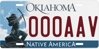 OK license plate 000AAV