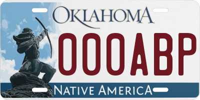 OK license plate 000ABP