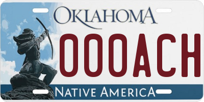 OK license plate 000ACH