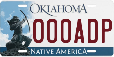 OK license plate 000ADP