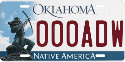 OK license plate 000ADW