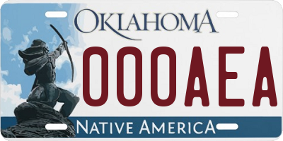 OK license plate 000AEA