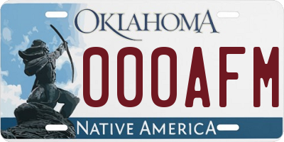 OK license plate 000AFM