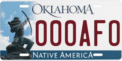 OK license plate 000AFO