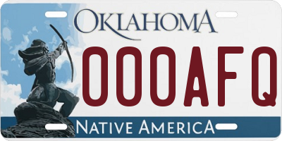 OK license plate 000AFQ