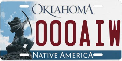 OK license plate 000AIW