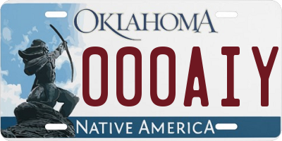 OK license plate 000AIY
